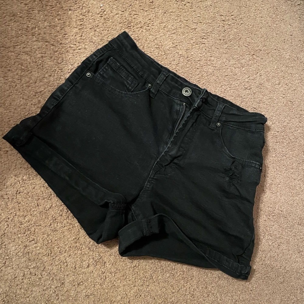 Wax Jeans Women's Black Denim Shorts Daisy Dukes